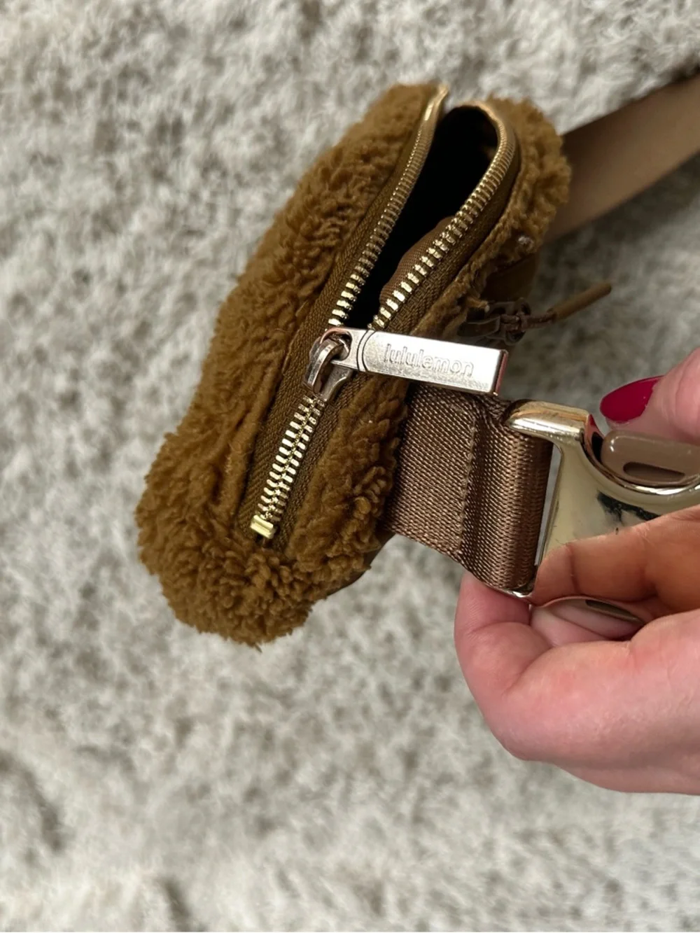 lululemon athletica Brown yellow Sherpa Crossbody Belt Bag belt bag